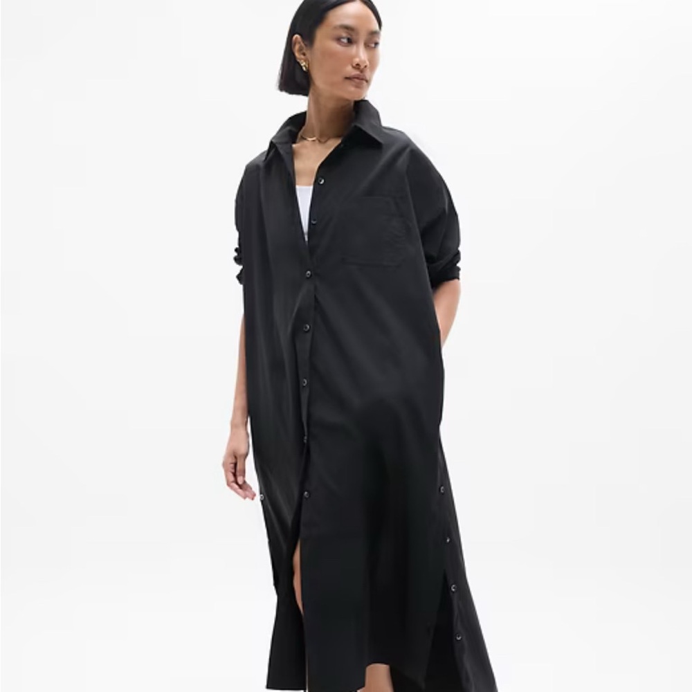 Athleta Black Long Sleeve Dress oversized fit